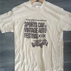 Vintage 1990 Sports Car & Vintage Auto Festival T-Shirt - Cream Single Stitch